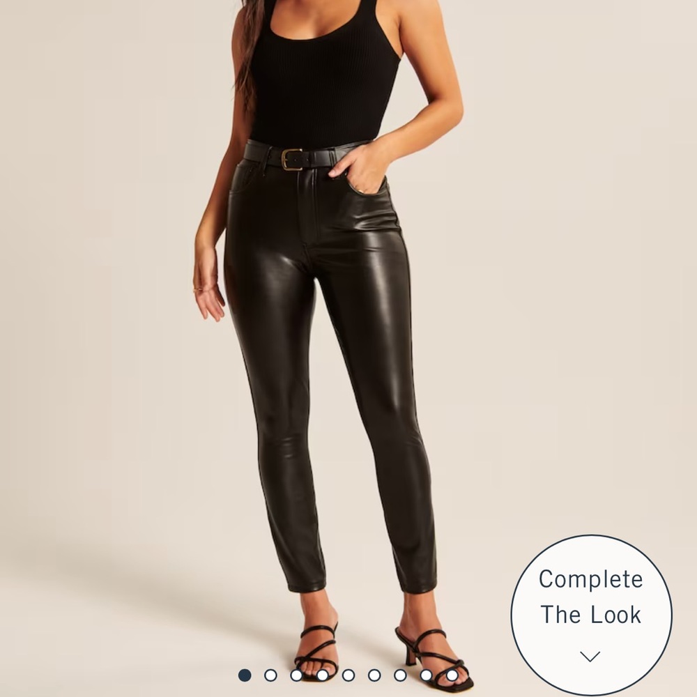 Abercrombie & Fitch Curve Love Black Leather Pants